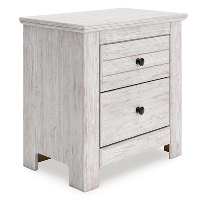 Makidern - Whitewash - Two Drawer Night Stand