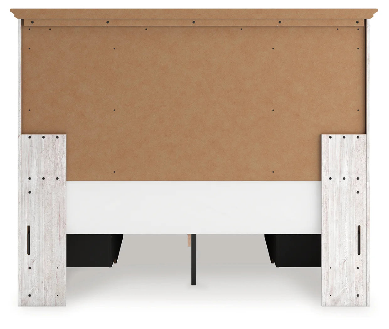 Makidern - Queen Panel Storage Bed With 2 Under Bed Storage Units And Storage Footboard - Whitewash