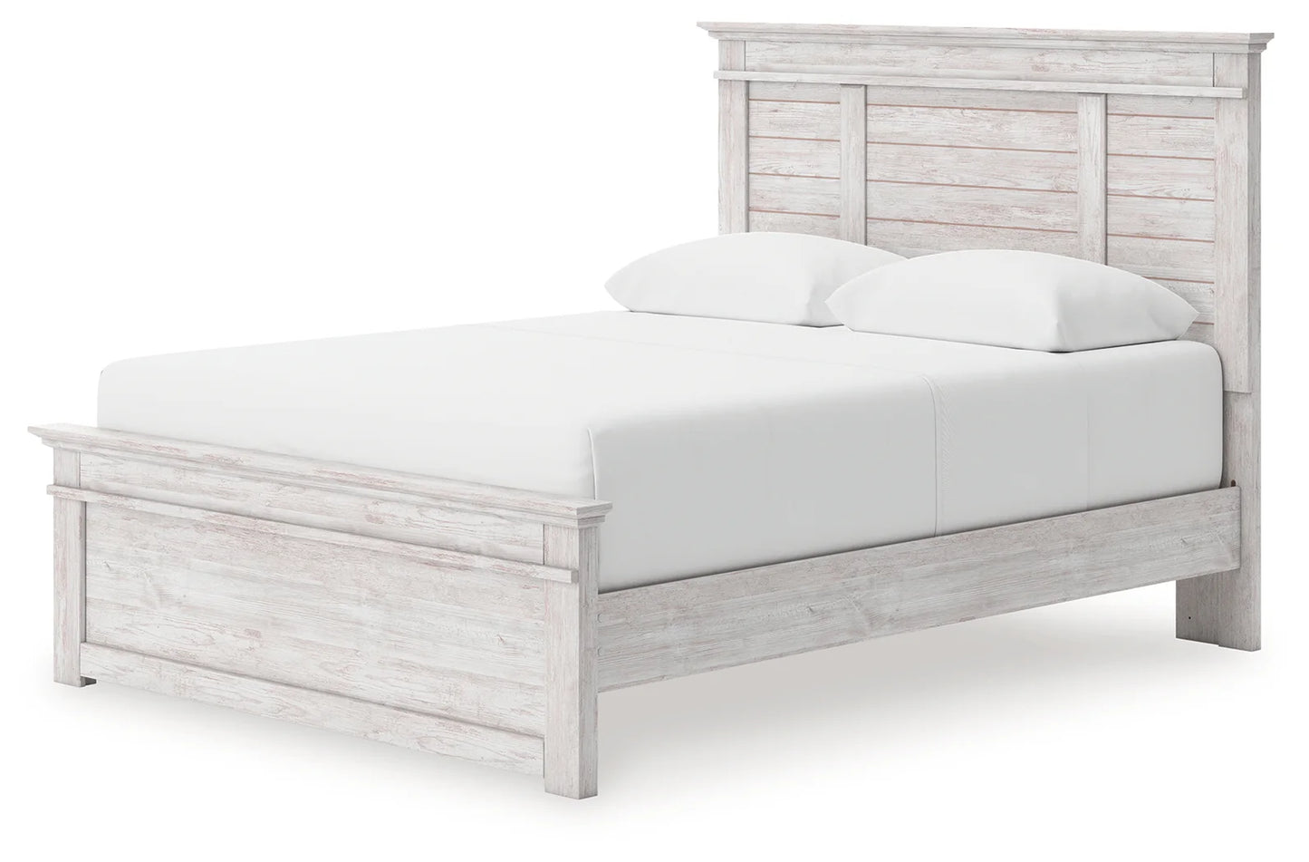 Makidern - Queen Panel Storage Bed With Under Bed Storage Unit - Whitewash