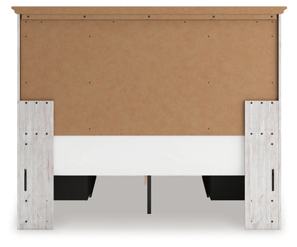 Makidern - Queen Panel Storage Bed With 2 Under Bed Storage Units - Whitewash