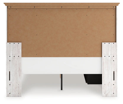 Makidern - Queen Panel Storage Bed With Under Bed Storage Unit And Storage Footboard - Whitewash