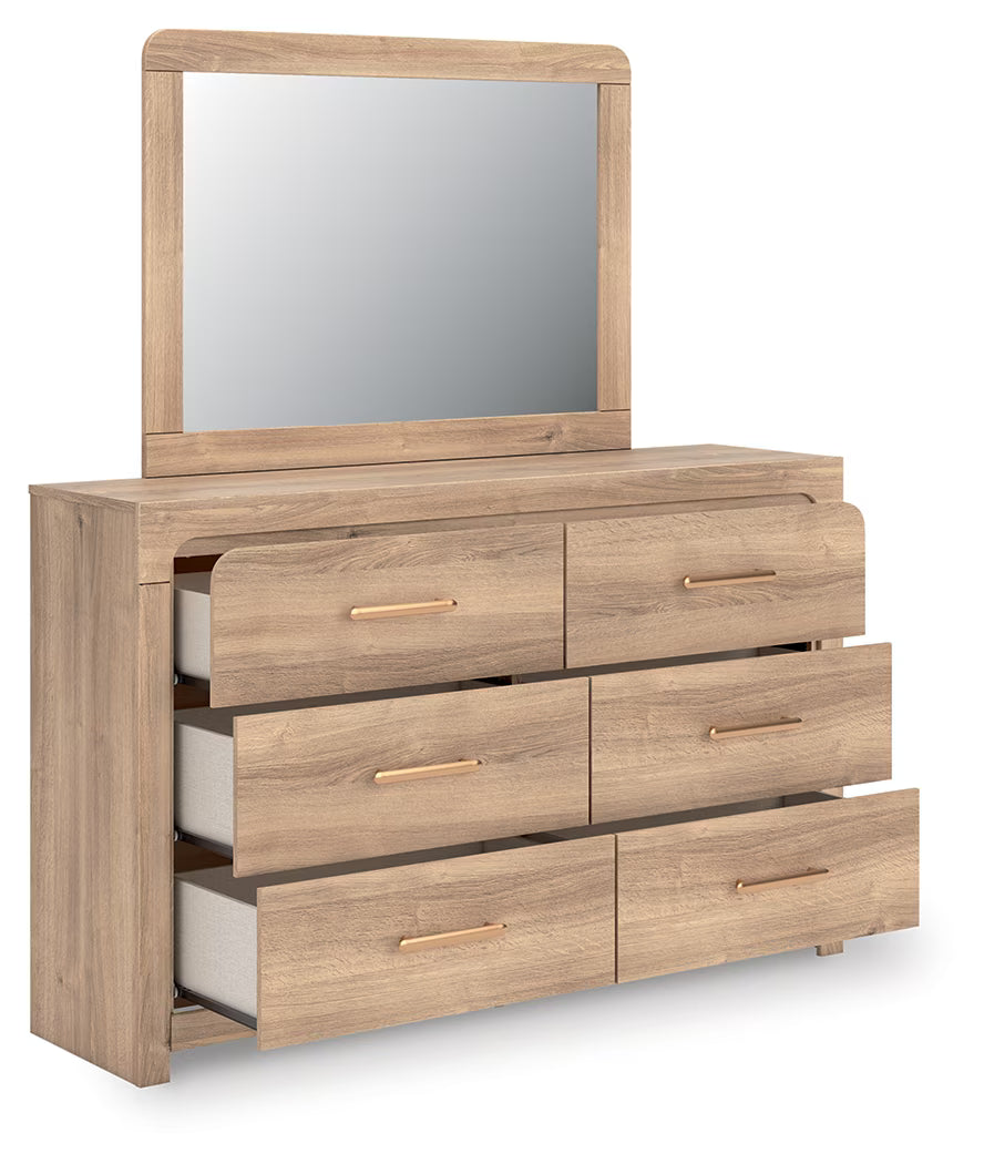 Kinlanni - Dresser And Mirror - Tan