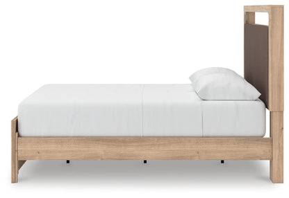 Kinlanni - Queen Upholstered Platform Bed - Tan