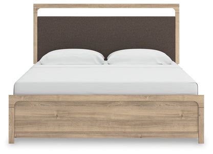 Kinlanni - King Upholstered Panel Bed - Tan