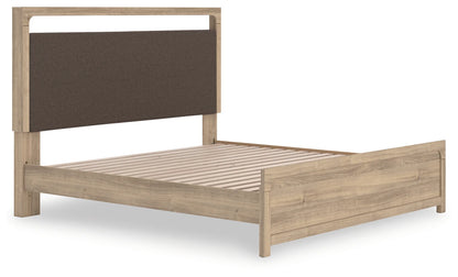 Kinlanni - King Upholstered Platform Bed - Tan