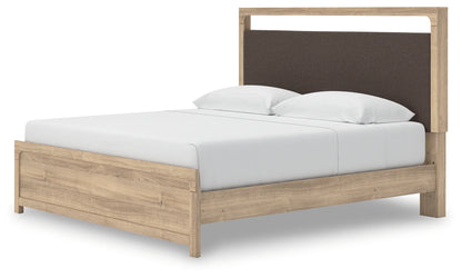 Kinlanni - King Upholstered Platform Bed - Tan