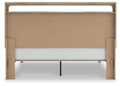 Kinlanni - King Upholstered Platform Bed - Tan