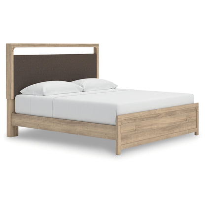Kinlanni - King Upholstered Platform Bed - Tan