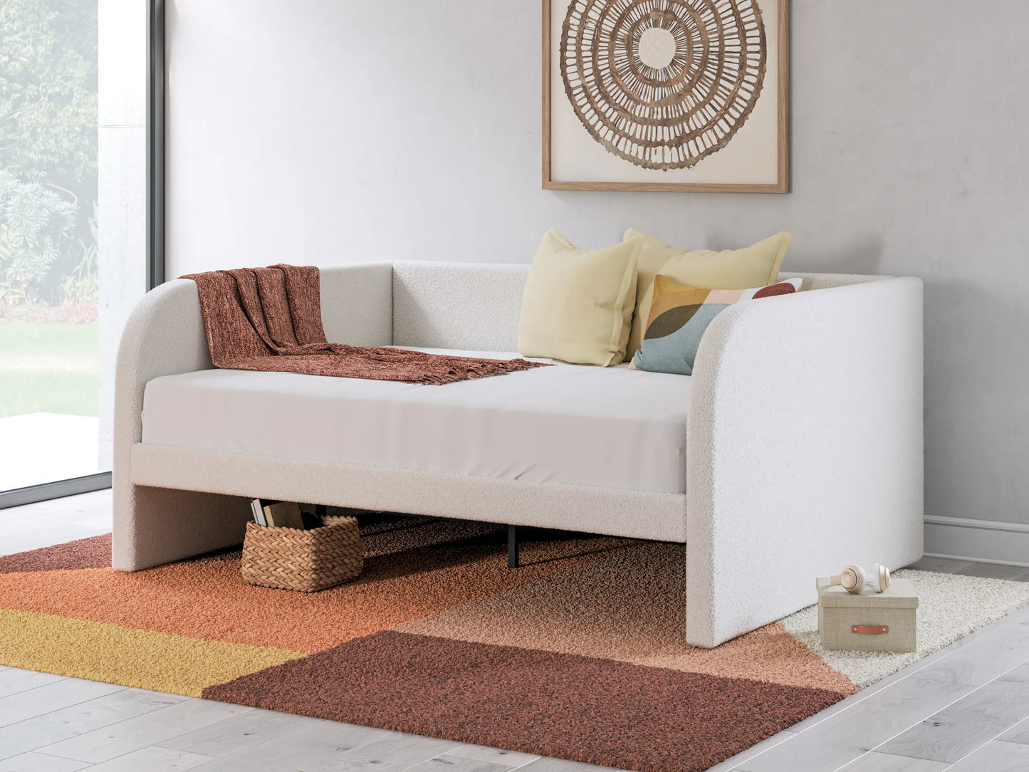 Arloster - Tan / White - Full Upholstered Day Bed