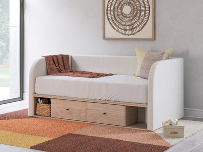 Arloster - Tan / White - Full Upholstered Day Bed With Storage