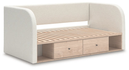 Arloster - Tan / White - Full Upholstered Day Bed With Storage