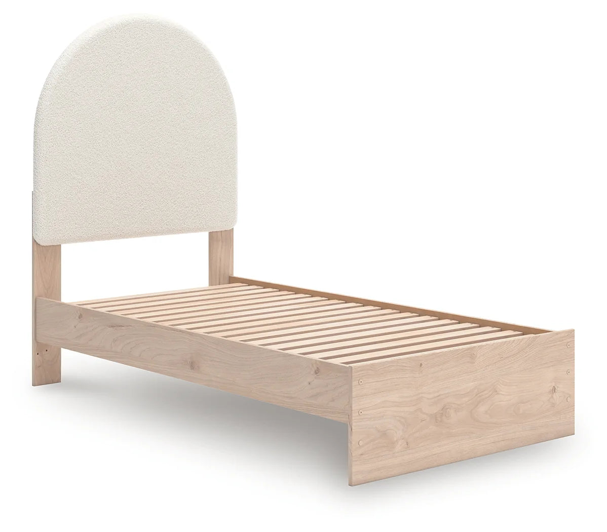 Arloster - Twin Upholstered Panel Bed - Tan / White