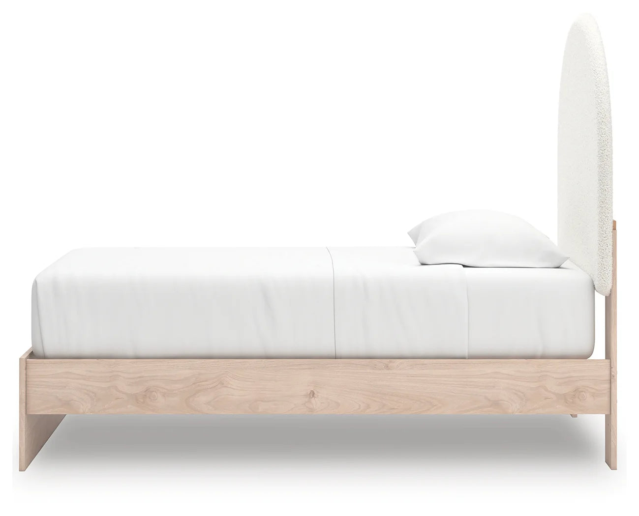 Arloster - Twin Upholstered Panel Bed - Tan / White