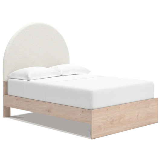 Arloster - Full Upholstered Panel Bed - Tan / White