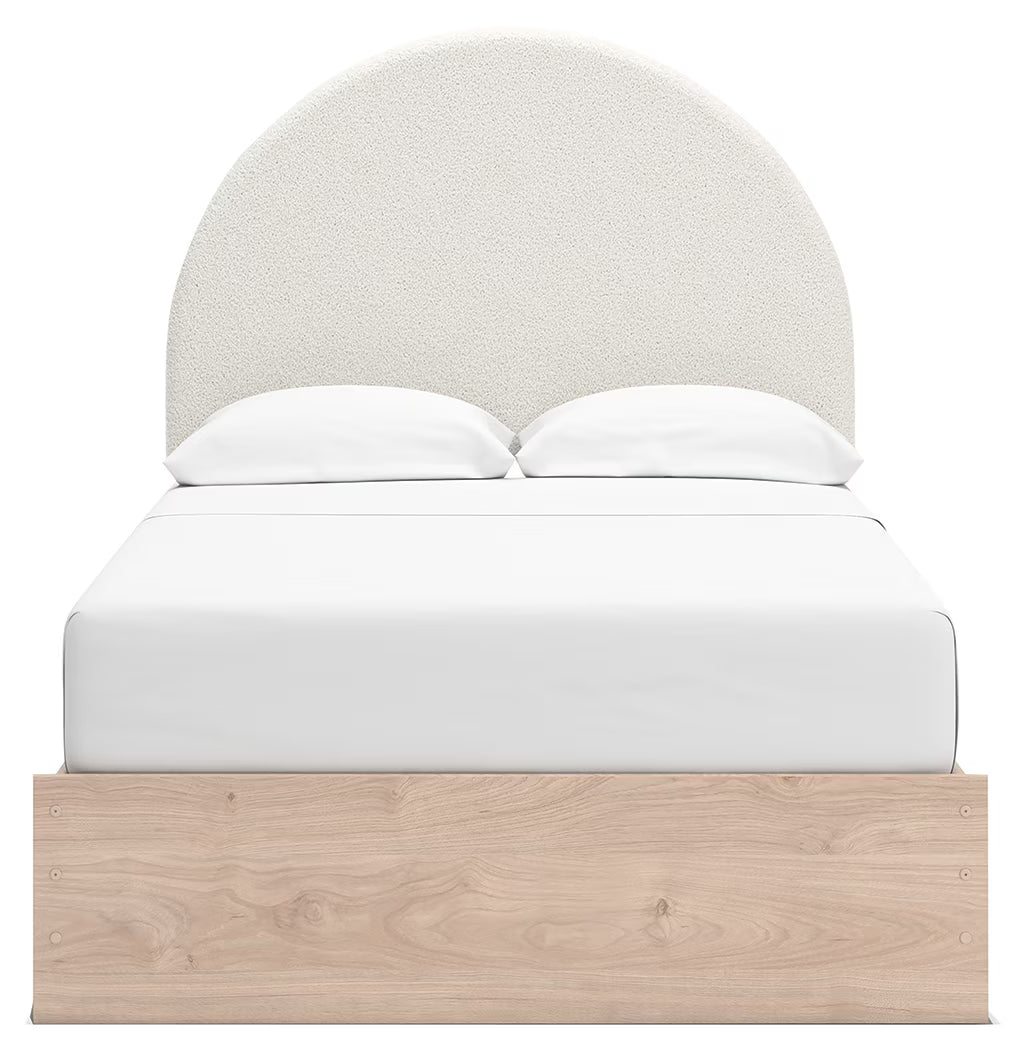 Arloster - Full Upholstered Panel Bed - Tan / White