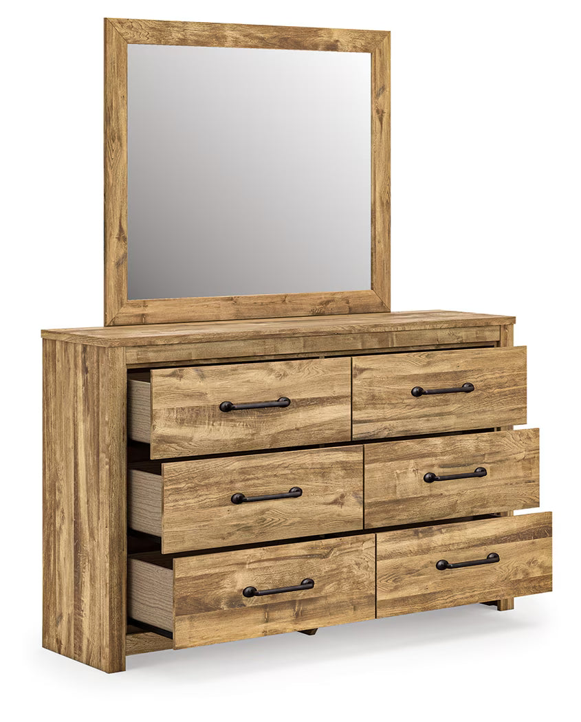 Maystonna - Dresser And Mirror - Brown