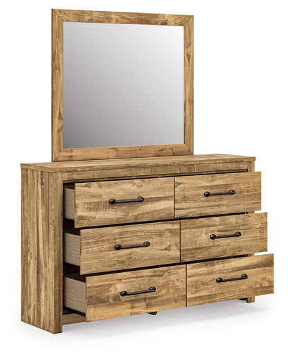 Maystonna - Dresser And Mirror - Brown