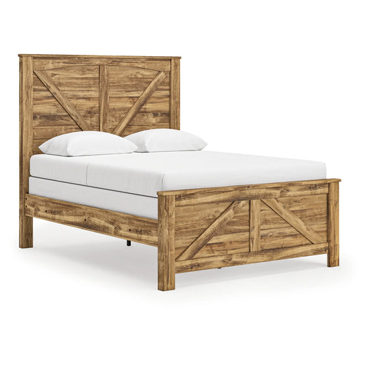 Maystonna - Queen Crossbuck Panel Bed - Brown