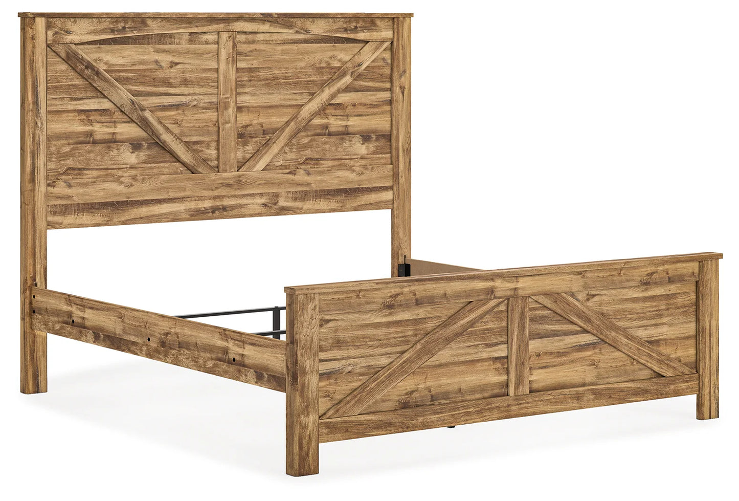 Maystonna - King Crossbuck Panel Bed - Brown