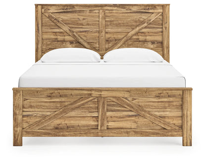 Maystonna - King Crossbuck Panel Bed - Brown