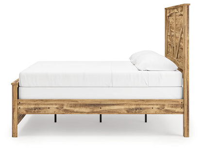 Maystonna - King Crossbuck Panel Bed - Brown