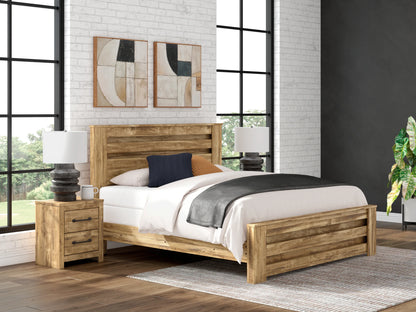 Maystonna - King Panel Bed - Brown