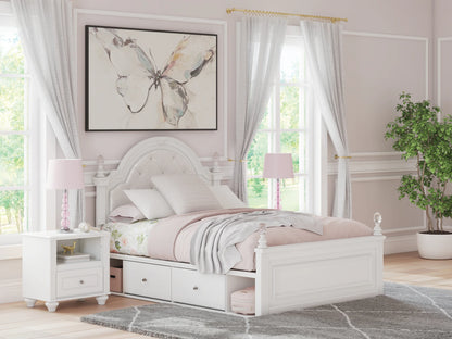 Kozlani - Full Upholstered Panel Storage Bed - White