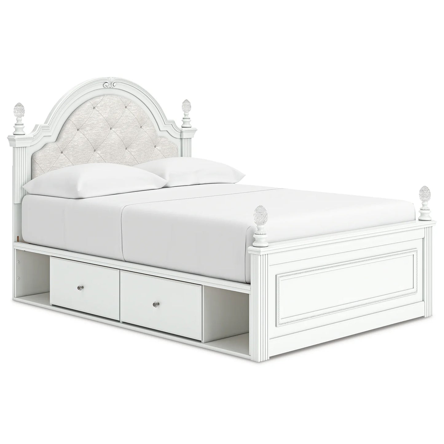 Kozlani - Full Upholstered Panel Storage Bed - White