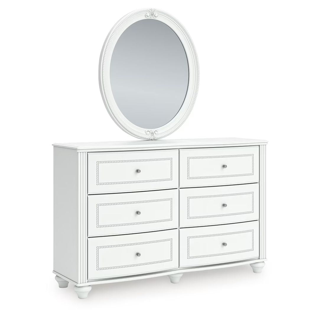 Kozlani - Dresser And Mirror - White