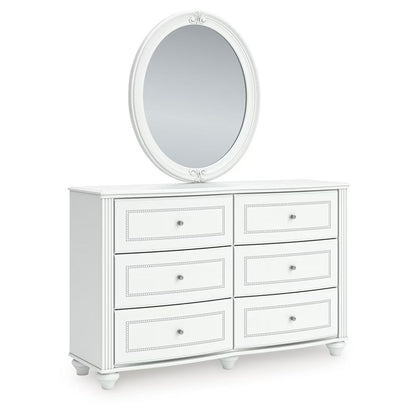 Kozlani - Dresser And Mirror - White