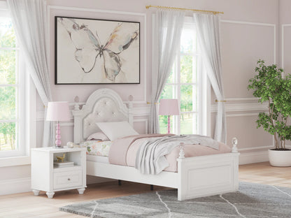 Kozlani - Twin Upholstered Panel Bed - White