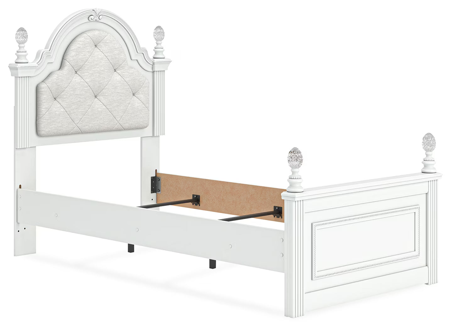 Kozlani - Twin Upholstered Panel Bed - White