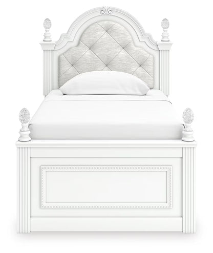 Kozlani - Twin Upholstered Panel Bed - White