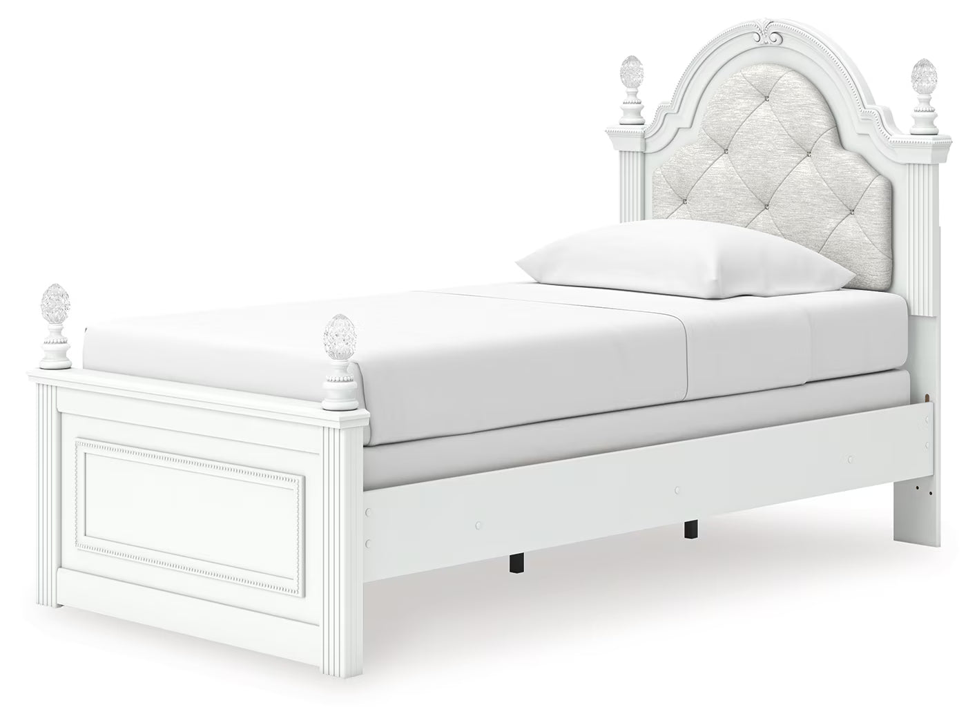 Kozlani - Twin Upholstered Panel Bed - White