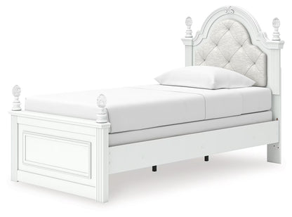 Kozlani - Twin Upholstered Panel Bed - White