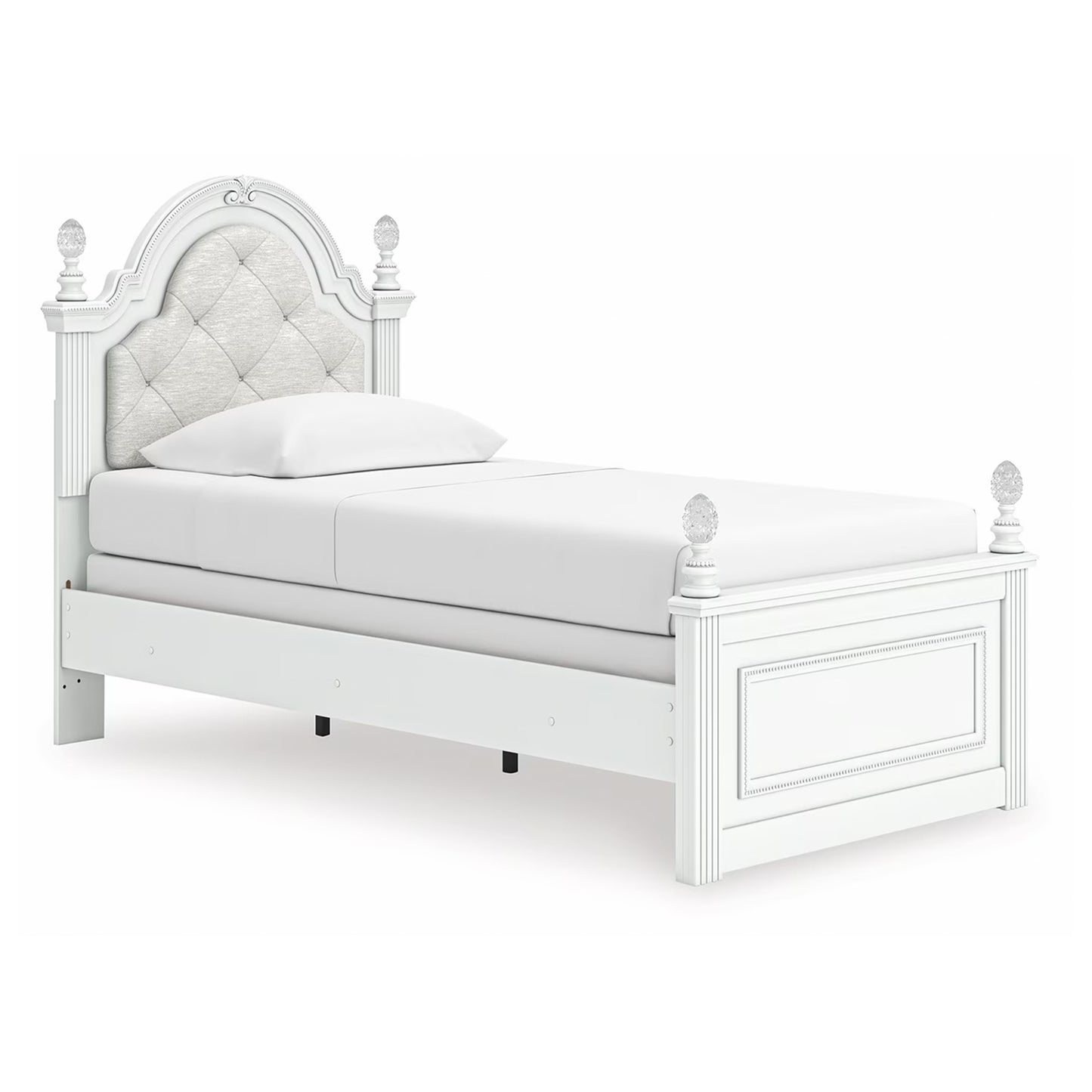Kozlani - Twin Upholstered Panel Bed - White
