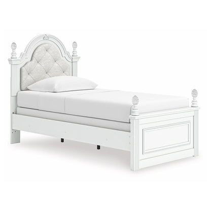 Kozlani - Twin Upholstered Panel Bed - White