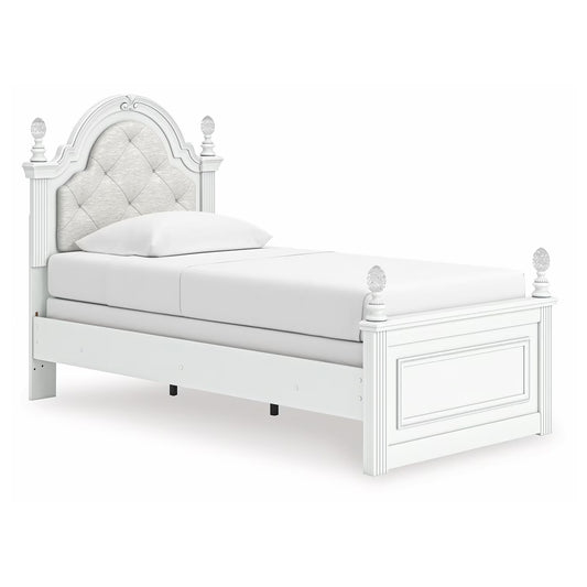 Kozlani - Twin Upholstered Panel Bed - White