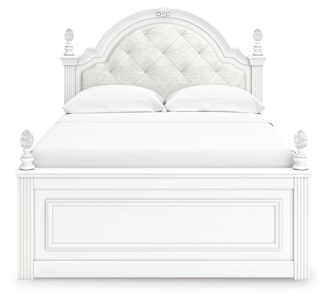 Kozlani - Full Upholstered Panel Bed - White