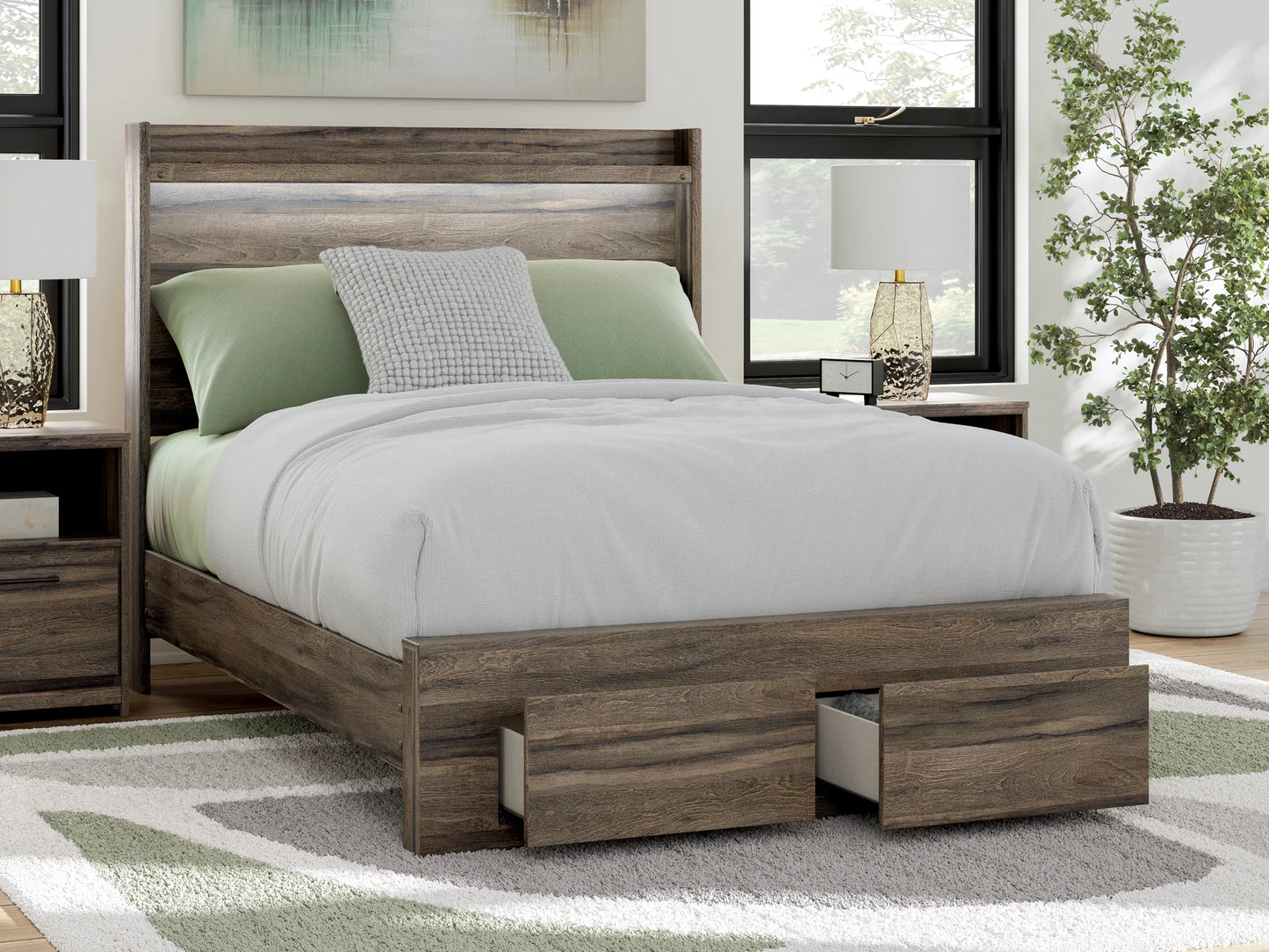 Elbrim - Full Panel Storage Bed - Brown