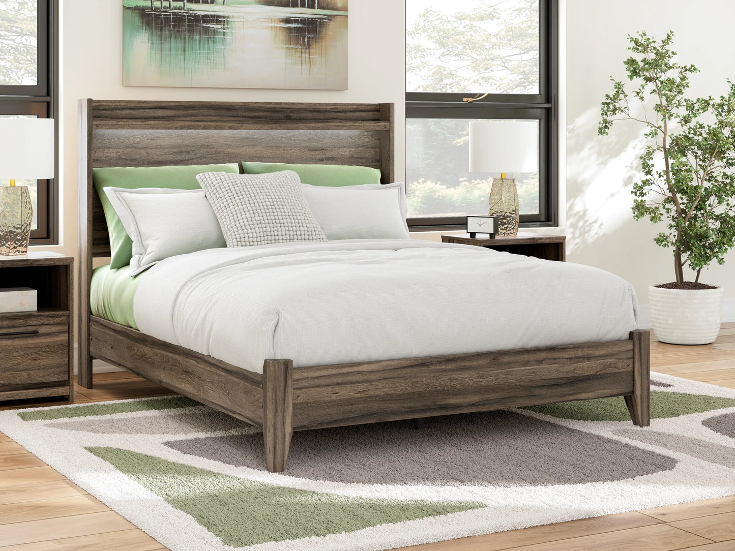 Elbrim - Brown - Queen Panel Bed