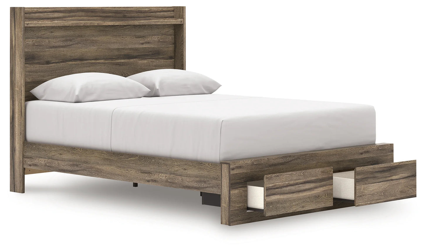 Elbrim - Queen Panel Storage Bed - Brown