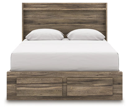 Elbrim - Queen Panel Storage Bed - Brown