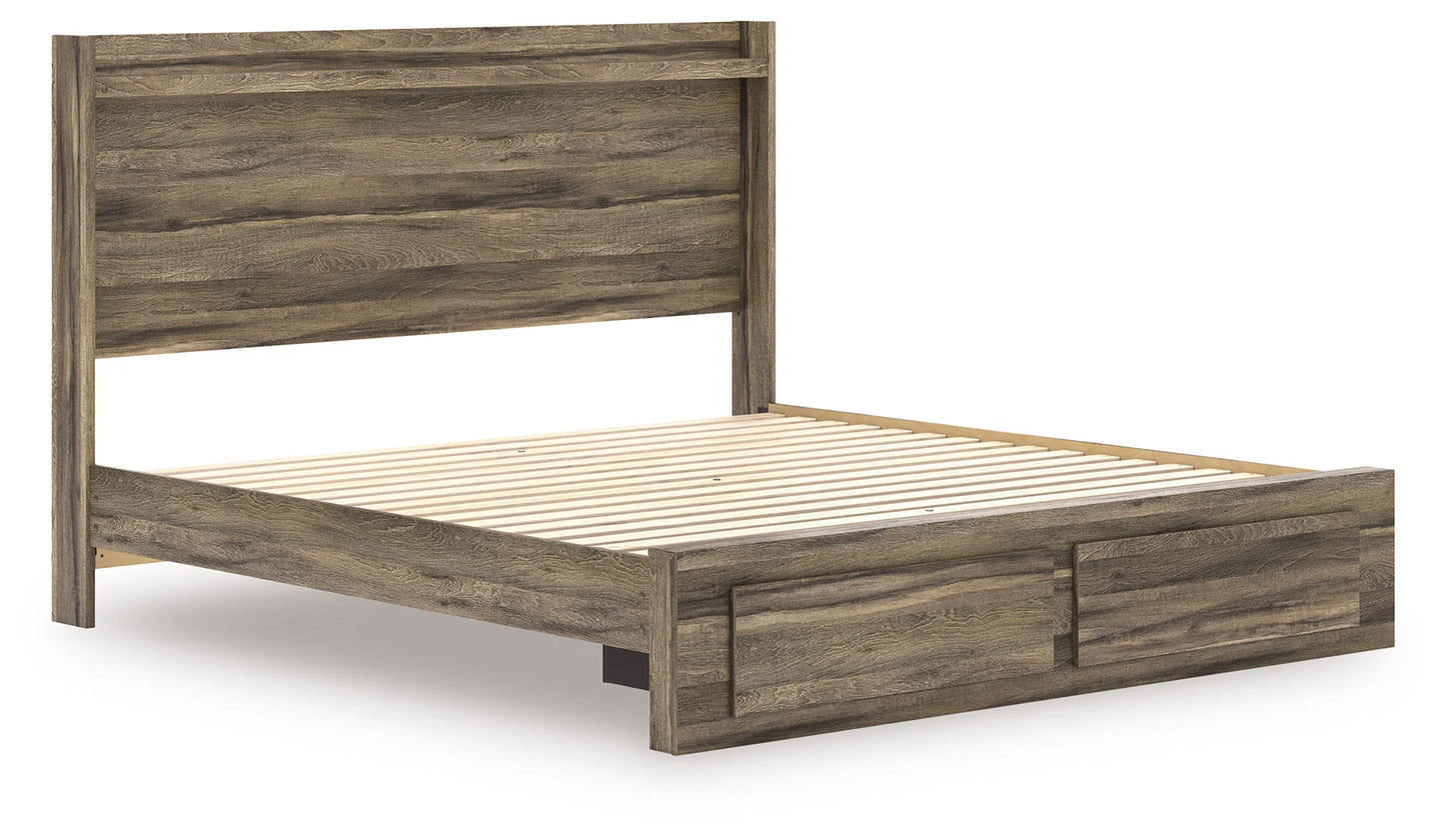Elbrim - King Panel Storage Bed - Brown