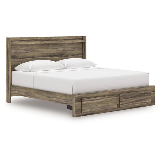 Elbrim - King Panel Storage Bed - Brown