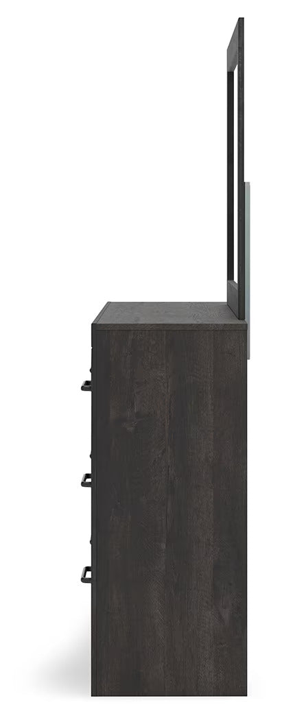 Hollivern - Dark Gray - Dresser And Mirror