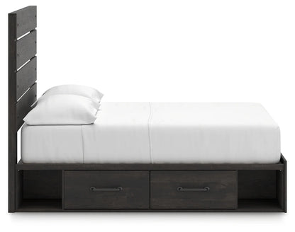 Hollivern - Full Panel Bed With Storage - Dark Gray