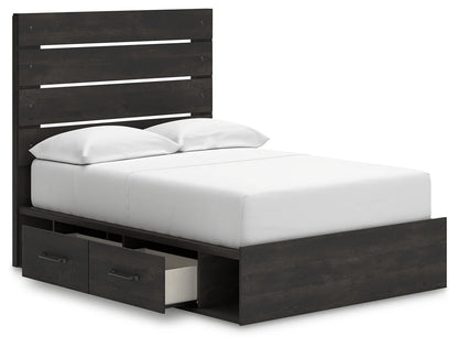 Hollivern - Full Panel Bed With Storage - Dark Gray