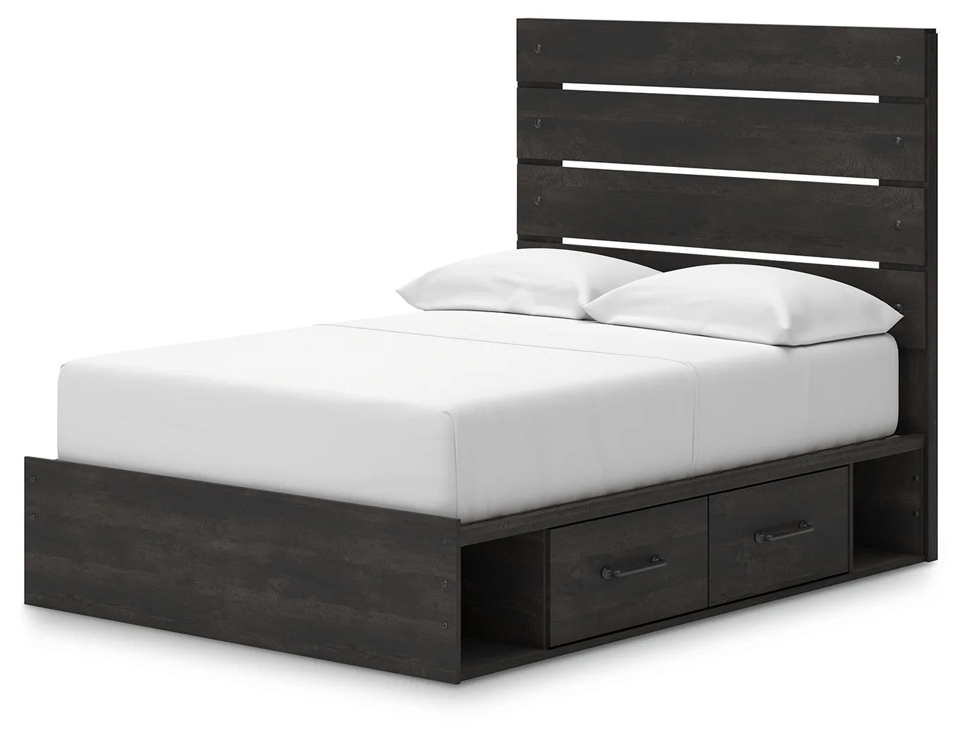 Hollivern - Full Panel Bed With Storage - Dark Gray