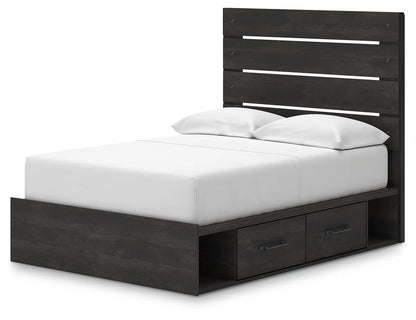 Hollivern - Full Panel Bed With Storage - Dark Gray